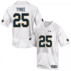 Notre Dame Fighting Irish Men's Chris Tyree #25 White Under Armour Authentic Stitched College NCAA Football Jersey SXV6699KZ